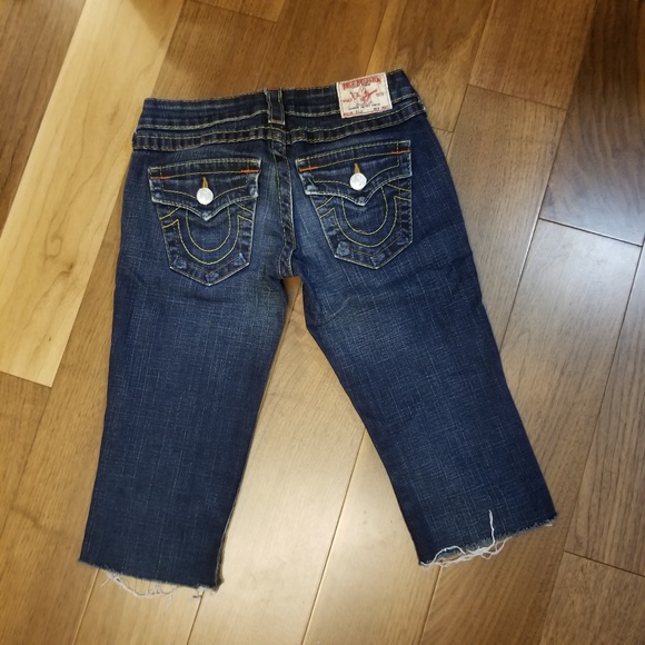 True Religion Bermuda Billy Crop Women's Size 26 - Picture 2 of 5